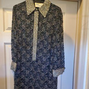 Vintage, black & silver beaded dress